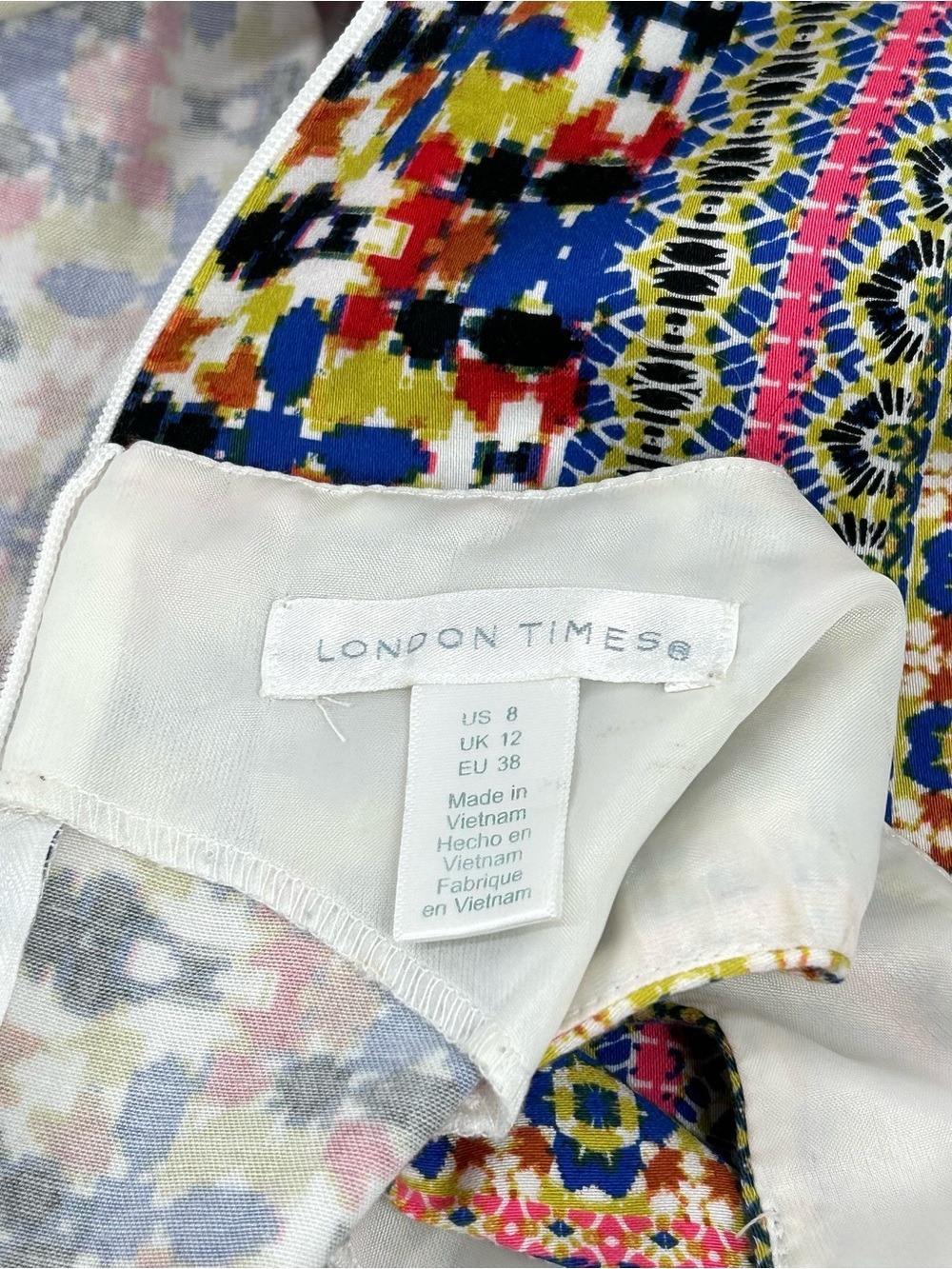 London Times Sleeveless Medallion Mosaic Print Dress Medium - Picture 12 of 12